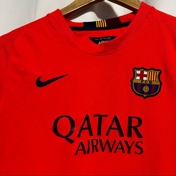 FC Barcelona Messi Jersey Authentic 2014-15 Third Kit Orange Nike Youth … - Picture 3 of 6